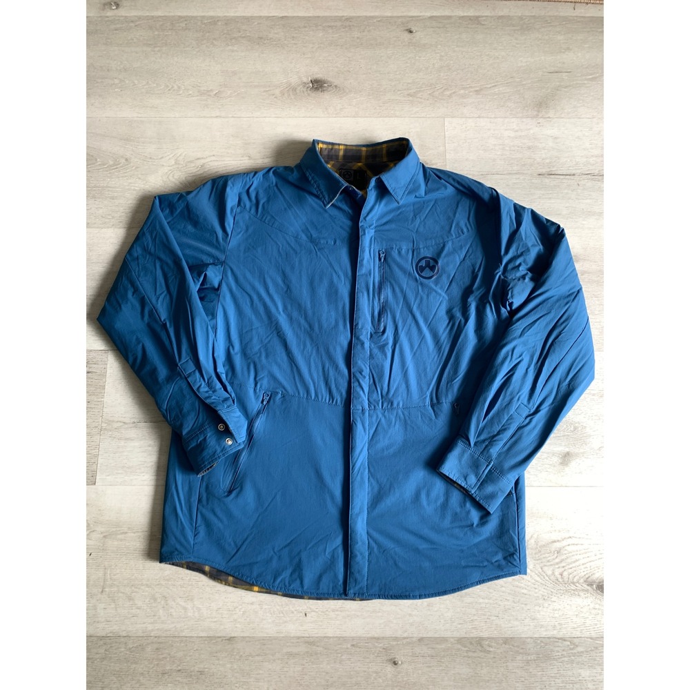 Magpul Mens Flannel Lined Insulated Shirt Jacket Blue Size Large Utility Outdoor